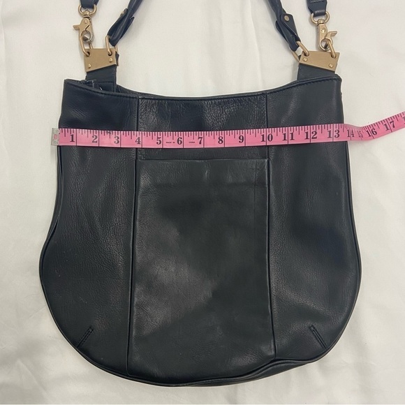 FOLEY & CORRINA Women's Leather Satchel Hobo Blk Dark Failycore Gothcore Punk - Picture 11 of 13